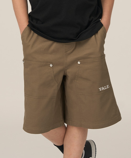 [예일키즈] 면우븐 와이드 하프 팬츠 A5M027_카키 120